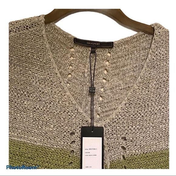 MaxSport Green Sweater Poncho  - Picture 3 of 3